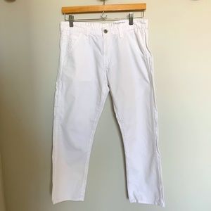 AG Adriano Goldschmied Cotton Canvas Workwear Carpenter Pant White